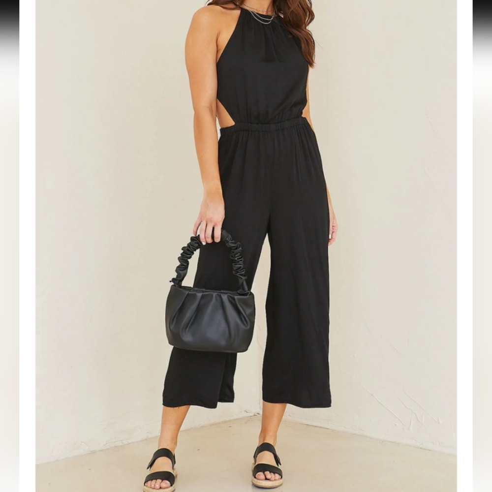 NWT Bella Dahl Cutout Halter Jumpsuit